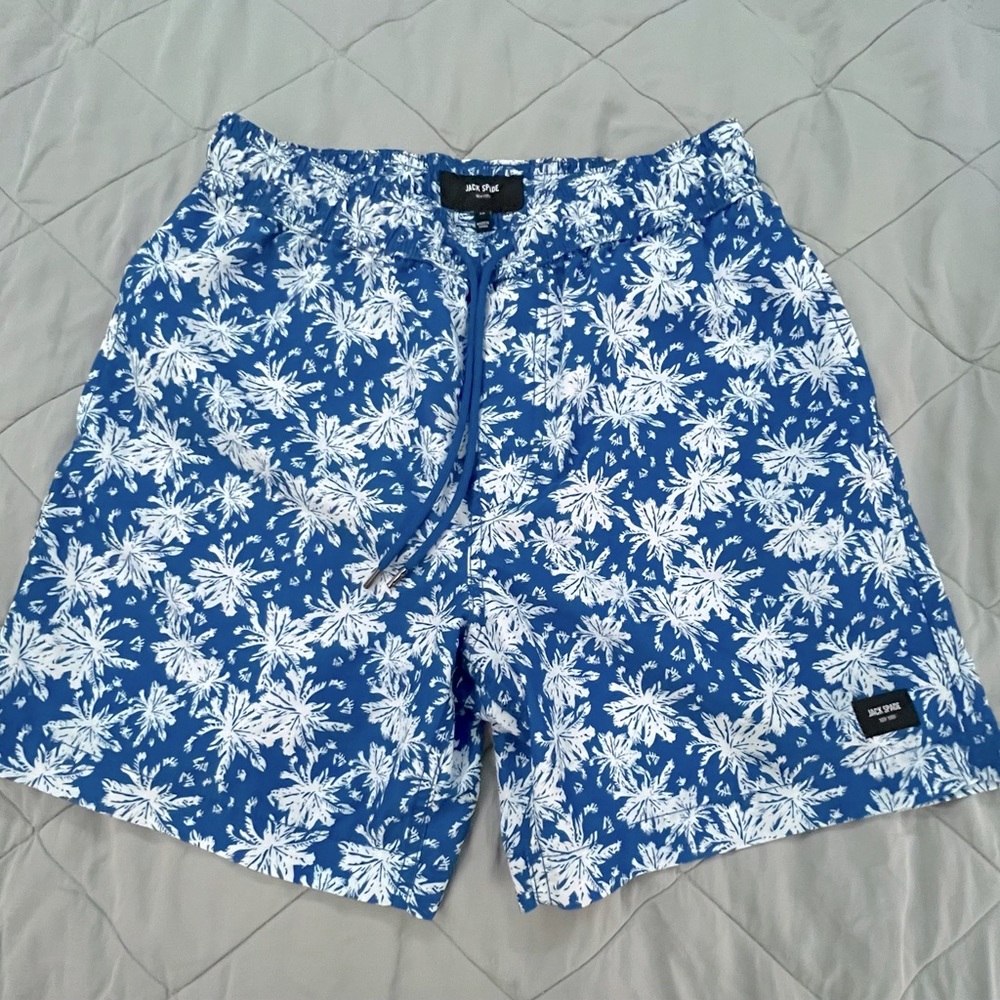 Jack Spade, Size Small, Blue and White Swim Trunks.